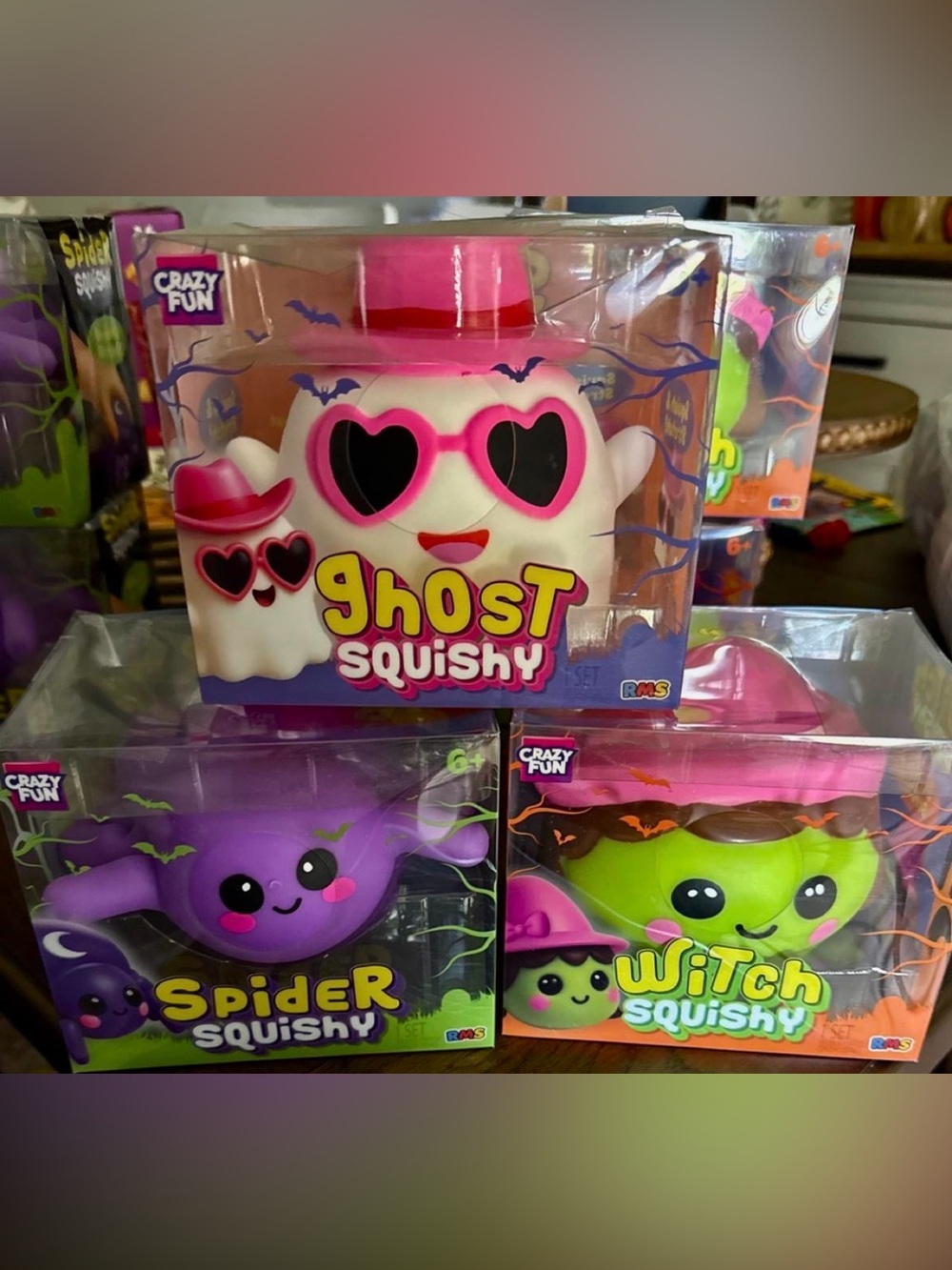 Ghost Squishy Toy in Pink & White - Heart Sunglasses